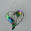 Green and Clear Iridescent Heart