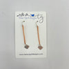 Copper Bars with Silver Squares Earrings
