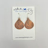Copper Teardrop Leaf Pattern Earrings