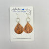Copper Teardrop Leaf Earrings with Silver Rings