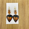 Orange Cat Leaf Guitar Pick Earrings