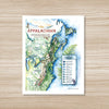 Appalachian Mountains Map Art Print 11x14