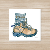 Hiking Boot Watercolor Art Print 12x12