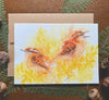 Carolina Wrens Watercolor Greeting Card