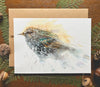 European Starling Watercolor Greeting Card