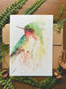 Hummingbird Watercolor Greeting Card