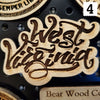 Script West Virginia Wood Magnet