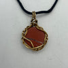 Wire Wrapped Necklace - Red Circular Stone