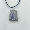 Wire Wrapped Necklace - Gray Beveled Stone