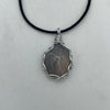 Wire Wrapped Necklace - Striped Polished Stone