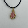 Wire Wrapped Necklace - Pink Pebble