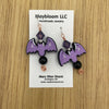 Purple Bat Earrings