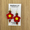 Red Flower Earrings