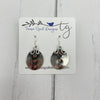 Silver Circles with Copper Buttons Earrings