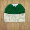 Children's Green and White Knitted Skull Cap