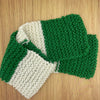 Children's Green and White Knitted Scarf