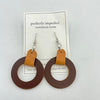 Brown Leather Ring Earrings