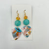 Teal Sea Anemone Guitar Pick Earrings