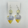Gray and Yellow Abstract Guitar Pick Earrings
