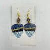 Blue and Gold Stone Guitar Pick Earrings