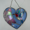Stained Glass Hummingbird Heart Panel