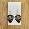 Deer Moon Pearl Beads Guitar Pick Earrings