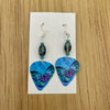 Blue Butterfly Little Blue Beads Guitar Pick Earrings