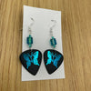 Blue Foil Butterfly Guitar Pick Earrings