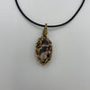 Wire Wrapped Necklace - Brown and White Stone