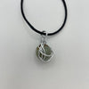 Wire Wrapped Necklace - Round Pale Green Stone