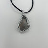 Wire Wrapped Necklace - Polished Gray Patterned Stone