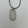 Wire Wrapped Necklace - Clear Textured Sea Glass