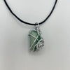 Wire Wrapped Necklace - Green Polished Stone