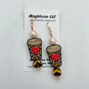 Leopard Coffee Heart Earrings