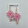 Pink Peppermint Heart Earrings