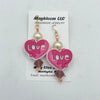 Pink Love Heart Earrings