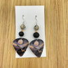 Deer Moon Rock Beads Guitar Pick Earrings