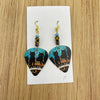Black Cat Piano Guitar Pick Earrings