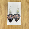 Deer Moon Mint Green Beads Guitar Pick Earrings