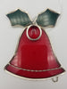 Lg Christmas Bells Red Stained Glass