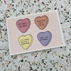 West Virginia Conversation Hearts Valentines Card