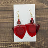 Guitar Pick Earrings - Translucent Red