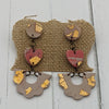 Polymer Clay Earrings - Heart with Scalloped Arch