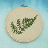 Fern on Tan Handstitched Wallhanging