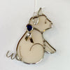 Stained Glass Blue Ribbon Pig