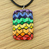 Polymer Clay Necklace - Rainbow Rectangle