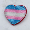 Trans Heart Beaded Pin