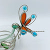 Blue Flower and Dragonfly Votive Holder