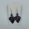 Cat Sugar Skull Guitar Pick Earrings