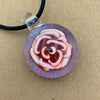 Orange-Red & White Floral Glass Necklace